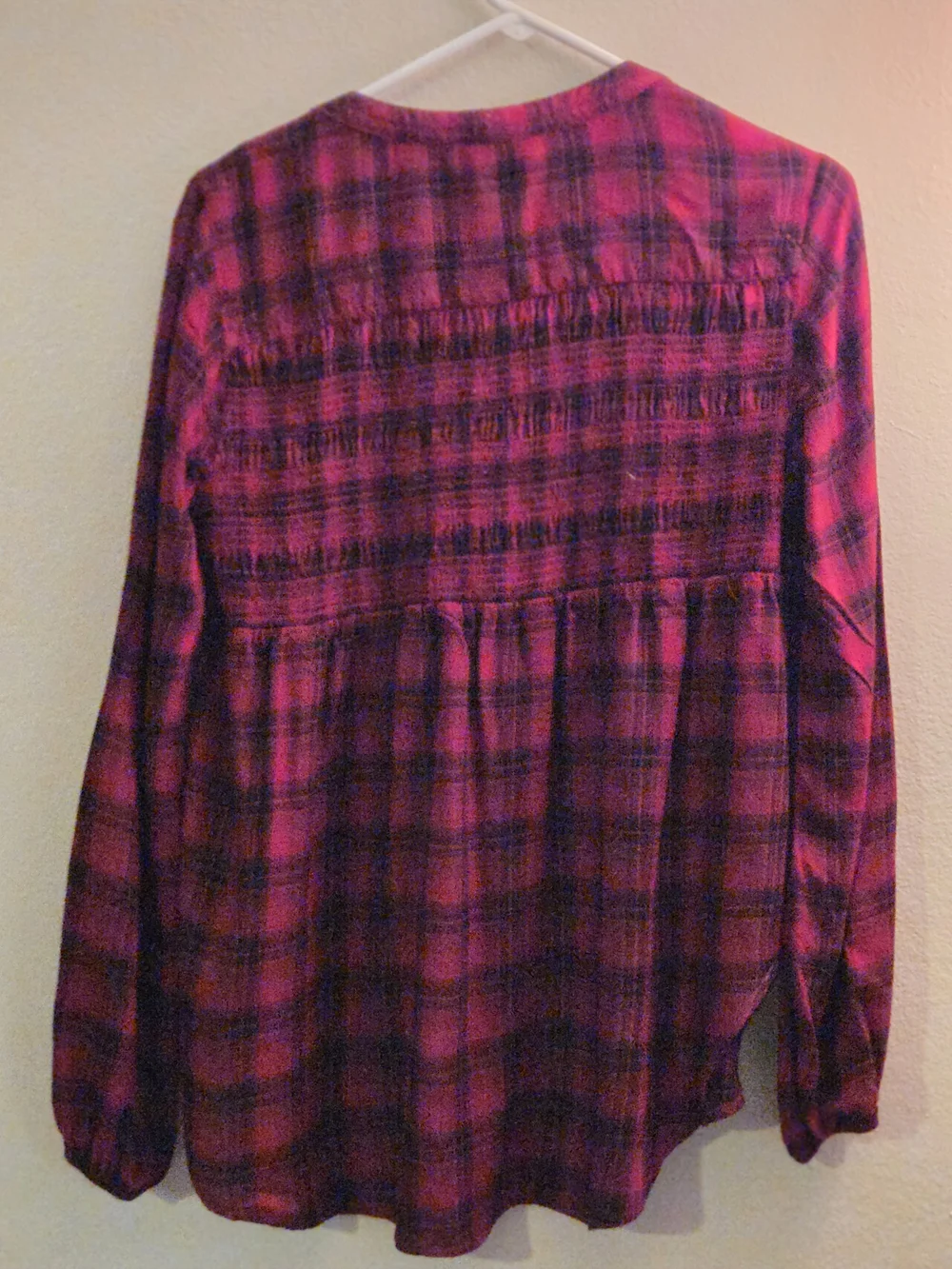 Knox Rose Plaid Blouse in Fuchsia and Black - Picture 2 of 4